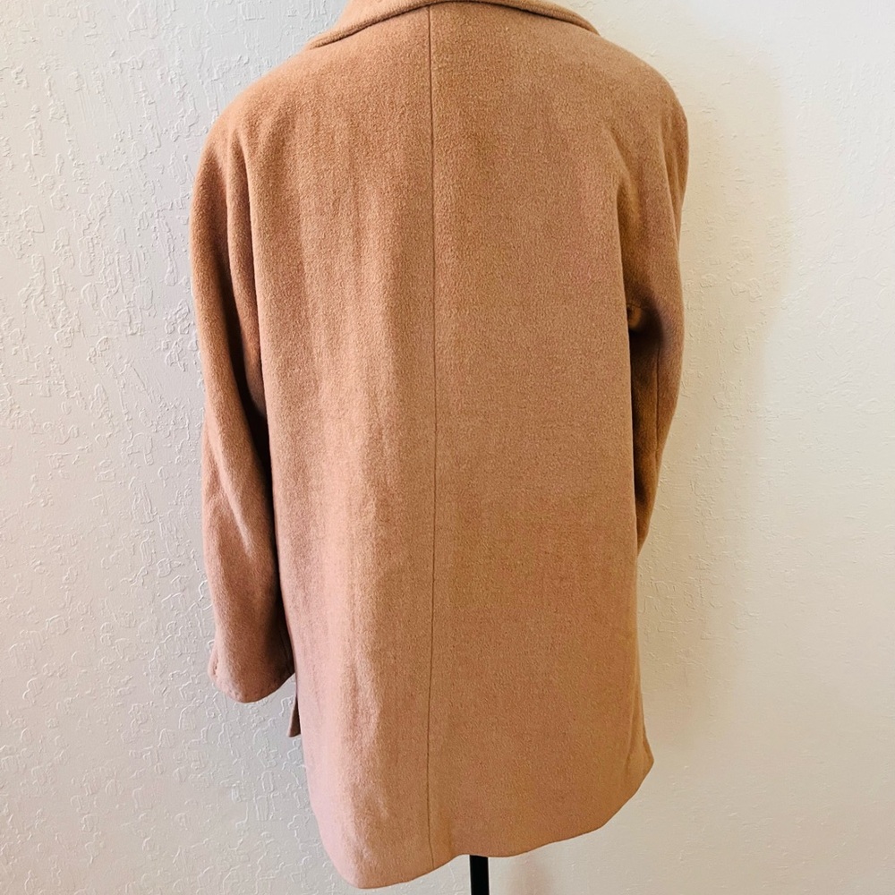 Ellen Tracy Camel Button-Front Wool‎ Pea Coat - Picture 3 of 10